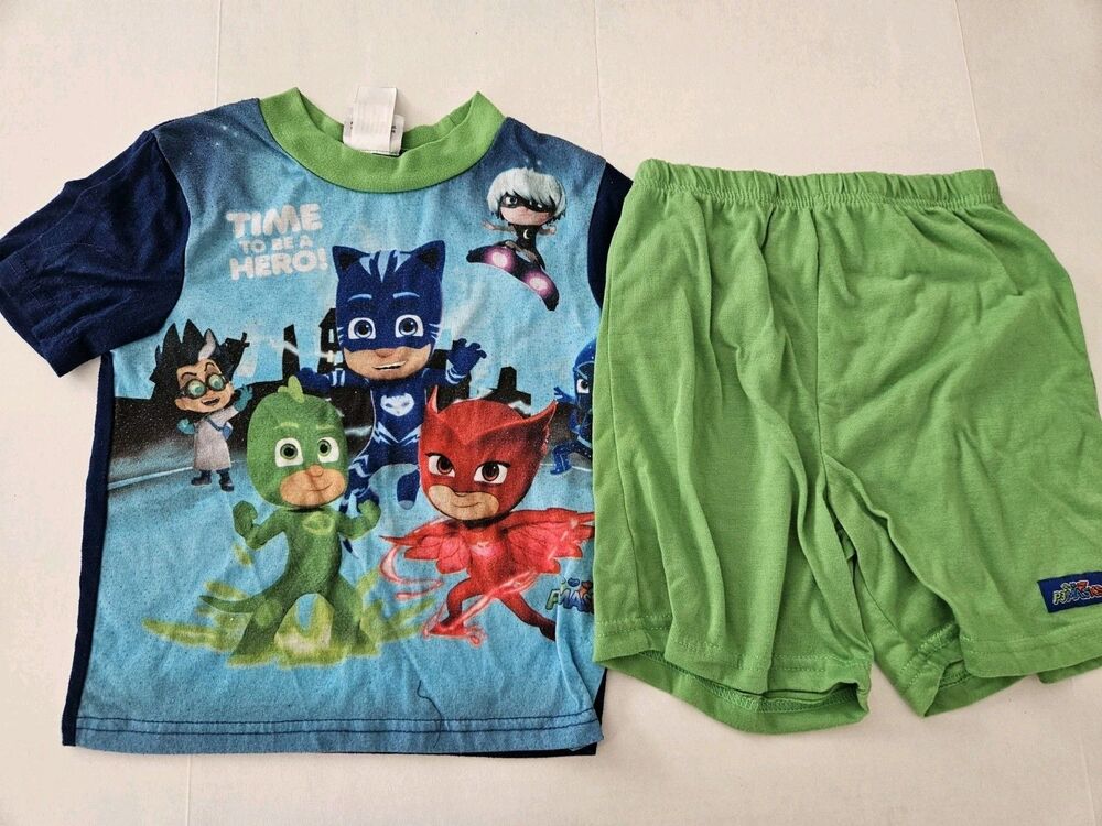 PJ Masks Pajamas Sz 6 Shorts And Shirt Owlet, Gekko, Cat Boy, Luna, Romeo